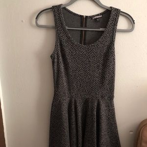 Express Fit and Flare Patterned Dress